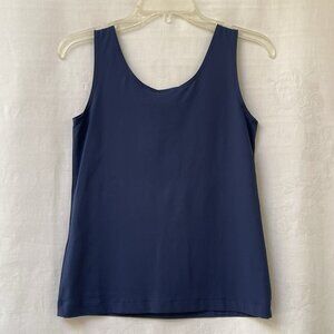 Chico’s Nylon Basic Tank Stretch Womens Small Blue Neutral Classic Festival Top